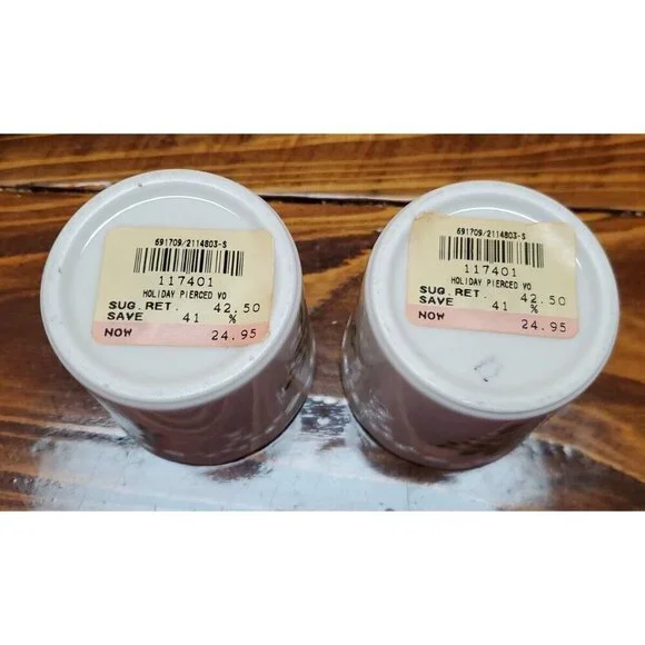 Lenox Holiday Pierced Votives 2 with candles Open Box - Picture 6 of 10